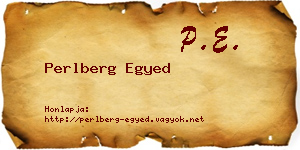 Perlberg Egyed névjegykártya
